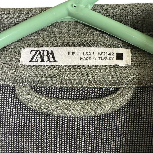 Zara Top Women's Shacket Green Snap Front Pockets L Fishermancore Fishing Preppy - Picture 2 of 10